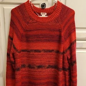 Mossimo red, pink & brown chunky sweater.